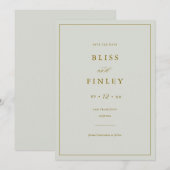 BLISS Minimal Save the Date Minimal Wedding Card (Vorne/Hinten)