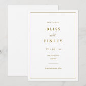 BLISS Minimal Save the Date Minimal Wedding Card (Vorne/Hinten)