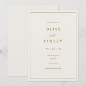 BLISS Minimal Save the Date Minimal Wedding Card (Vorne/Hinten)