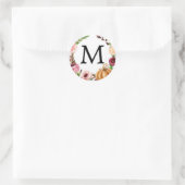 Bliss-Monogramm-Favoriten-Aufkleber im Herbst rust Runder Aufkleber (Tasche)