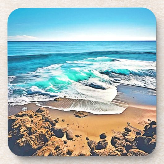 Bliss über den Strand: Blick auf den Ozean Getränkeuntersetzer (Vorderseite)