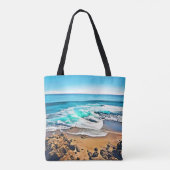 Bliss über den Strand: Blick auf den Ozean Tasche (Rückseite)