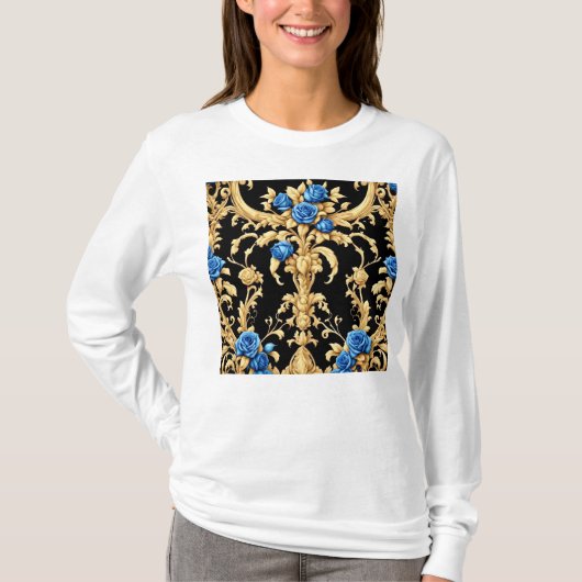 Blissartige Rose Langschläfer T - Shirt (Vorderseite)