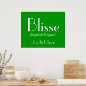 Blisse English Origin with Bedeutung in Green I Poster (Küche)