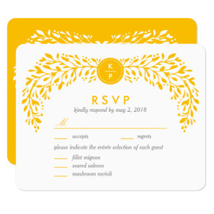 Blisses Laurel EDITABLE FARBE RSVP Card Karte