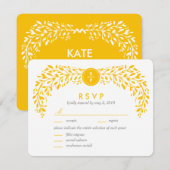 Blisses Laurel EDITABLE FARBE RSVP Card Karte (Vorne/Hinten)