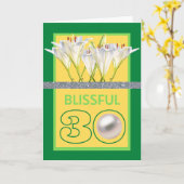 Blissful 30 Pearl Anniversary White Lilies Karte (Gelbe Blume)