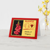 Blissful 40th Ruby Wedding Anniversary Karte (Gelbe Blume)