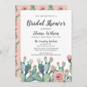 Blissful Blush Cactus Wedding Brautparty Einladung (Vorne/Hinten)