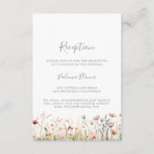 Blissful Boho Wildblume Hochzeitsempfang Begleitkarte (Vorderseite)