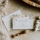 Blissful Boho Wildblume Horizontal Wedding Save The Date