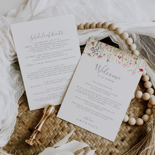 Blissful Boho Wildblume Wedding Willkommensbrief