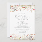 Blissful Boho Wildflower Bridal Shower Tea Party Einladung (Vorderseite)