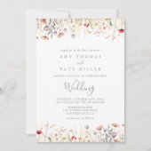 Blissful Boho Wildflower Front & Back Wedding Einladung (Vorderseite)