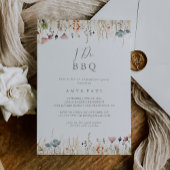 Blissful Boho Wildflower I Do BBQ Engagement Party Einladung