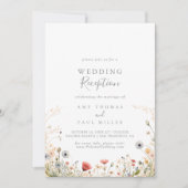 Blissful Boho Wildflower Wedding Reception Einladung (Vorderseite)