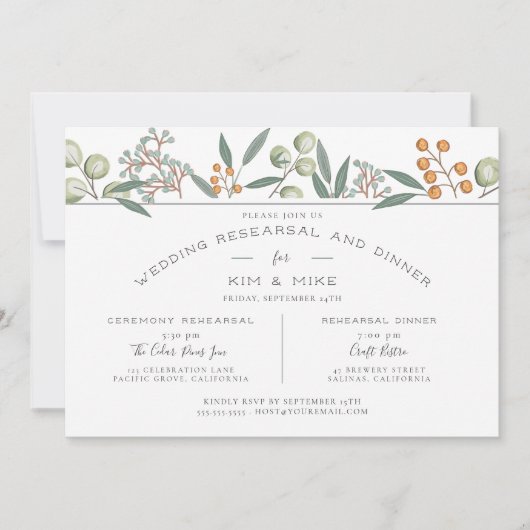 Blissful Bounty Botanical Wedding Probe Einladung (Vorderseite)