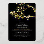 Blissful Branches Brautparty Gold Foil Einladung (Vorderseite)