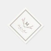 Blissful Branches Wedding Paper Napkins - Pink Serviette (Ecke)