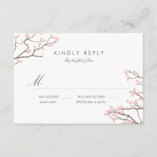 Blissful Branches Wedding RSVP Karte