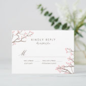 Blissful Branches Wedding RSVP Karte (Stehend Vorderseite)