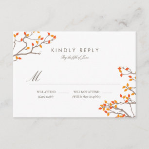 Blissful Branches Wedding RSVP Karte