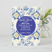 Blissful Chinoiserie Bridal Shower Invitation Einladung (Stehend Vorderseite)