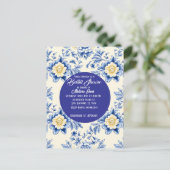 Blissful Chinoiserie Bridal Shower Invitation Postkarte (Stehend Vorderseite)