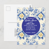 Blissful Chinoiserie Bridal Shower Invitation Postkarte (Vorne/Hinten)