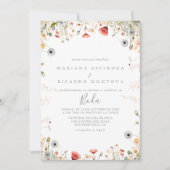 Blissful Colorful Boho Wildblume Spanish Wedding Einladung (Vorderseite)