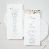 Blissful Colorful Boho Wildblume Wedding Programm
