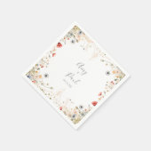 Blissful Colorful Boho Wildblume Wedkin Napkin Serviette (Ecke)