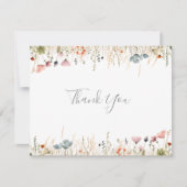 Blissful Colorful Boho Wildflower Flat Wedding Dankeskarte (Vorderseite)