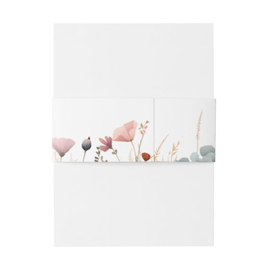 Blissful Colorful Boho Wildflower Wedding Einladungsbanderole (Rückseitenbeispiel)