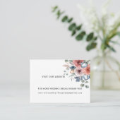 Blissful Floral Dusty Blue Website (oder andere) Begleitkarte (Stehend Vorderseite)