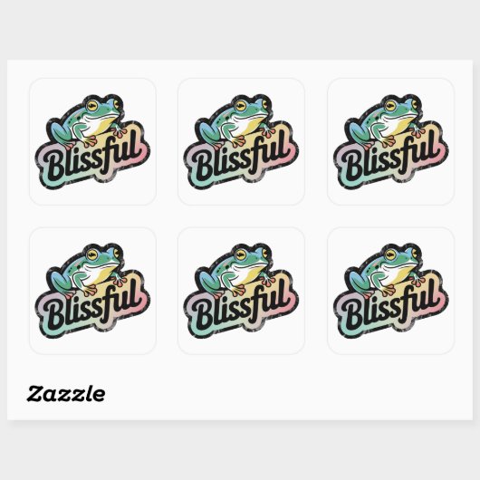 Blissful Frog Sticker - Niedlich & Funny Frosch Ar (Blatt)