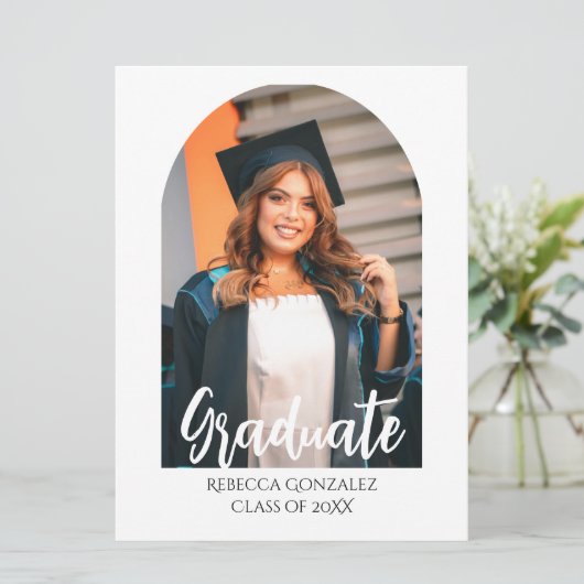 Blissful Graduation Invitation Card (Stehend Vorderseite)