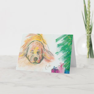 Blissful Holiday Dreams Basset Hound Hund Weihnach Feiertagskarte