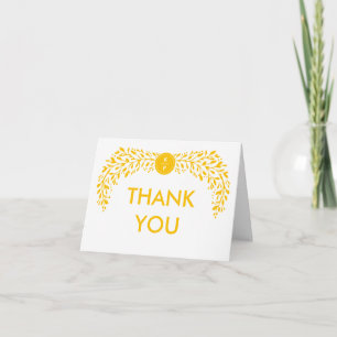 Blissful Laurel EDITABLE COLOR Thank You Card Dankeskarte