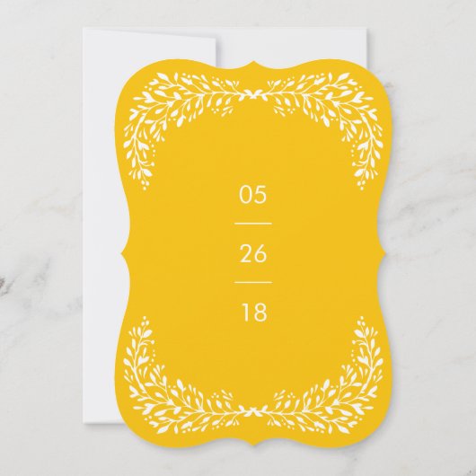 Blissful Laurel EDITABLE FARBE Hochzeit Einladung (Rückseite)