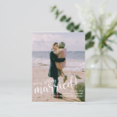 Blissful News Wedding Save the Date Postkarte (Stehend Vorderseite)