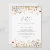 Blissful Wildblume BabyQ Baby Shower Barbecue Einladung (Vorderseite)