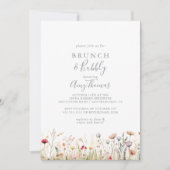 Blissful Wildflower Brunch Bubbly Bridal Shower Einladung (Vorderseite)