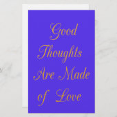 Blissreiche Überlegungen: Gute Gedanken an Liebe Briefpapier (Vorne/Hinten)