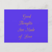 Blissreiche Überlegungen: Gute Gedanken an Liebe Postkarte (Vorderseite)