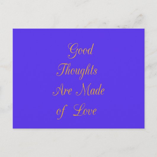 Blissreiche Überlegungen: Gute Gedanken an Liebe Postkarte (Vorderseite)