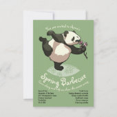 Blissvoll Panda riecht Blossom-Blume mit Text Einladung (Vorderseite)