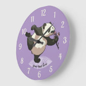 Blissvoll Panda riecht Blossom-Blume mit Text Große Wanduhr (Winkel)