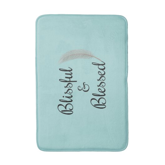 Blissvoll und gesegnet türkisblaue Federmatte Badematte (Vorderseite Vertikal)