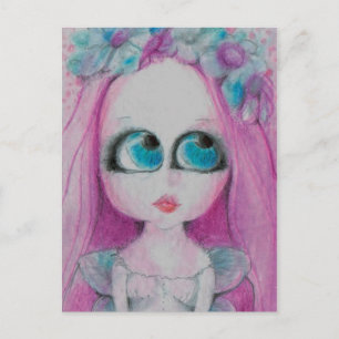 Blithe a Pink Blume Fee schweigend wünschen Postkarte
